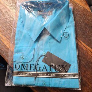 NEW Omega Tux Men's Dress Shirt Long Sleeve  PLUS SIZE 2X 18-18.5  34/36